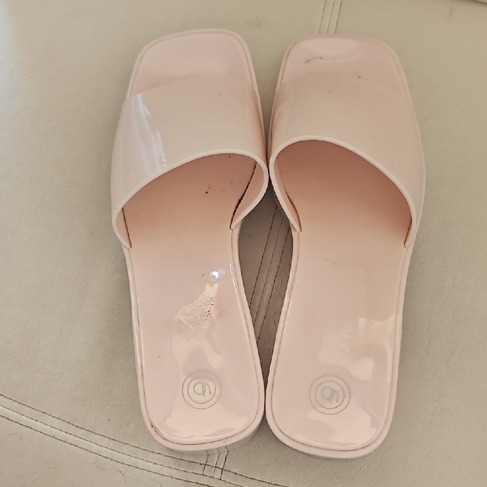 UO Pink Slide Sandals, Plastic
